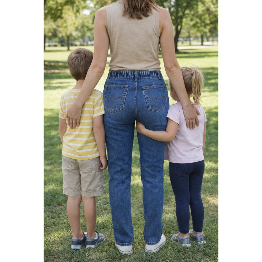 VTG Levis Women's "Mom" Jeans 27 x 31 Size 12 White Tag Label Elastic Waist USA